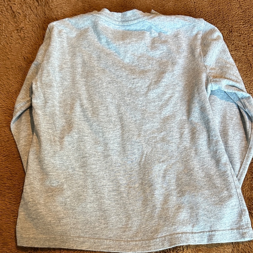 Polo by Ralph Lauren Kids Long Sleeve Gray and Blue Tee - Picture 2 of 4